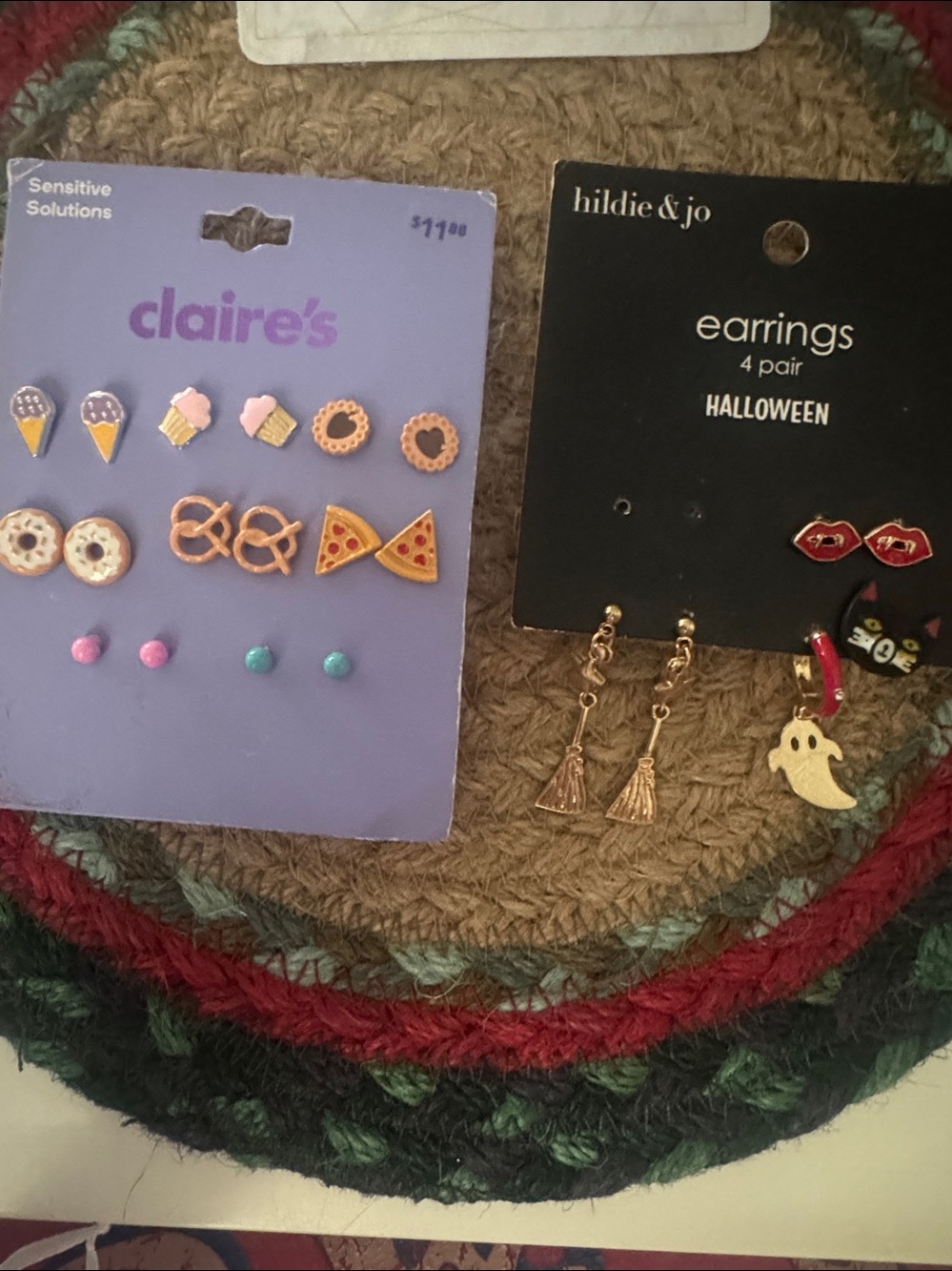 Claire's Kids Mixed Stud & Dangle Earring Set in Pink, Gold, Turquoise